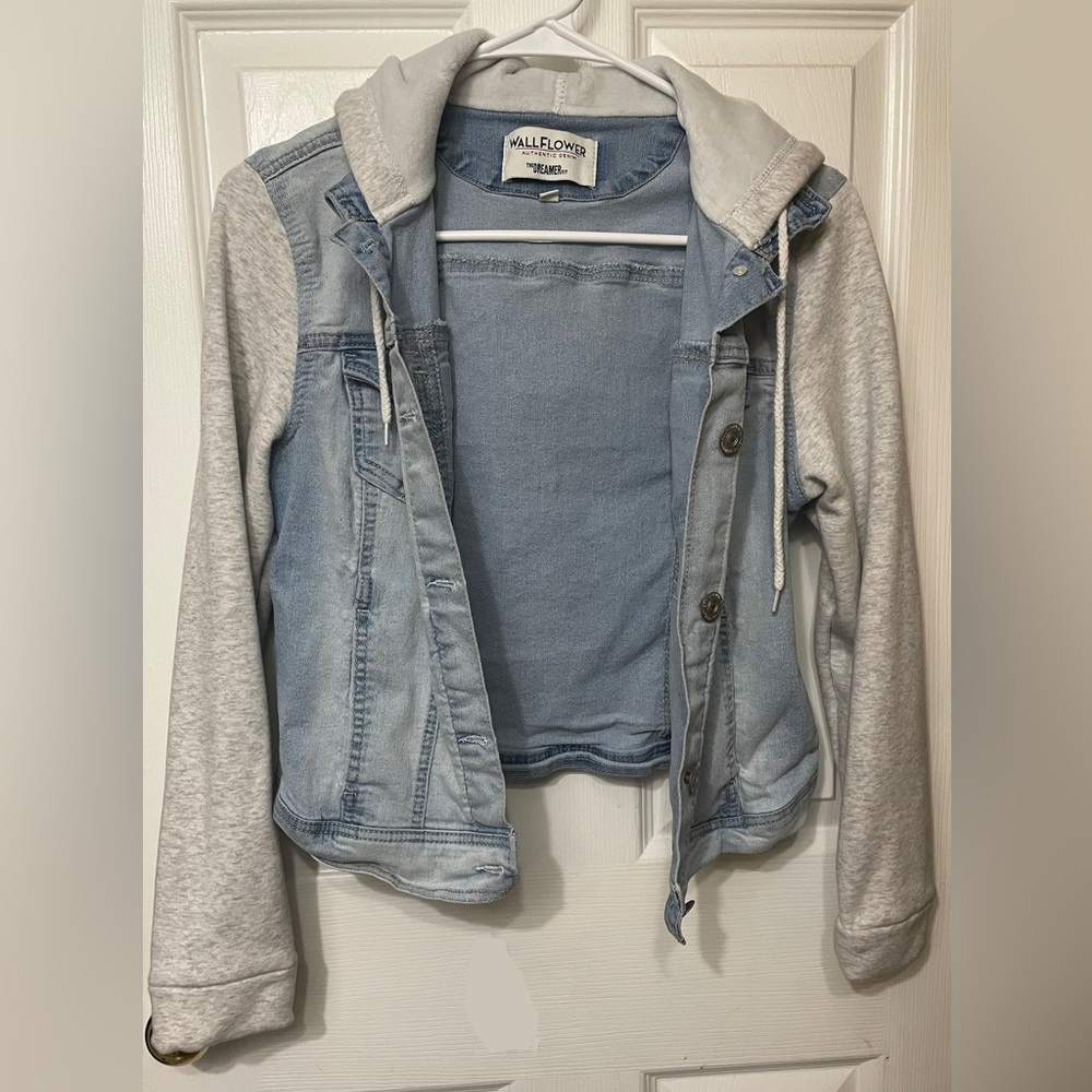 Wallflower denim jacket with hood